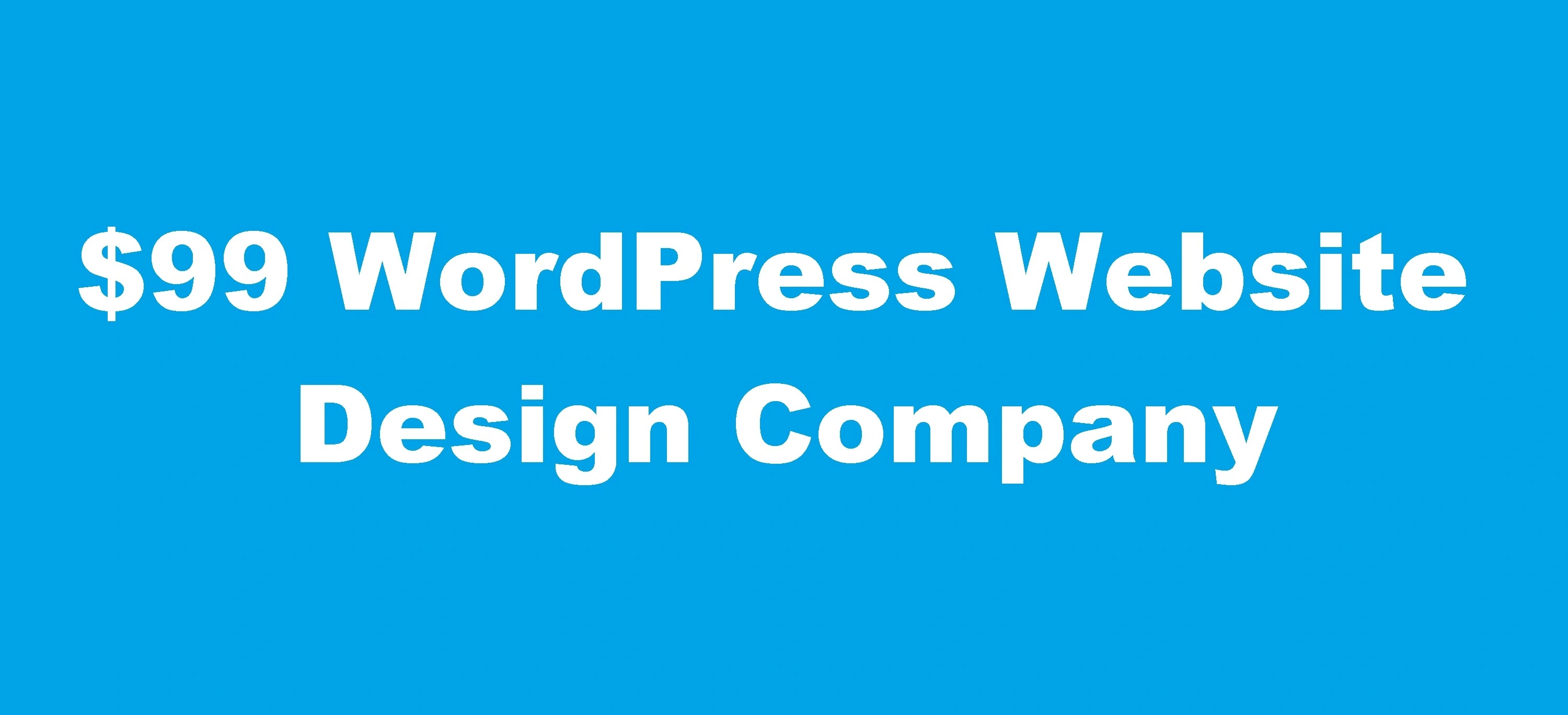 $99 WordPress Website Design Company in India